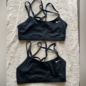NIKE Women's MED Black Strappy Sports Bra (BUNDLE) 2